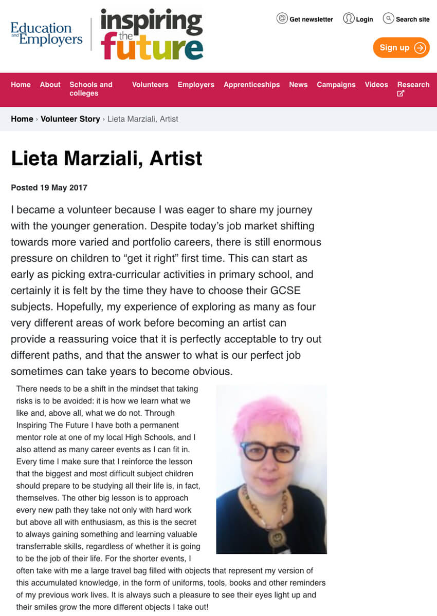 INSPIRING THE FUTURE interview feature - in Inspiring the Future blog, May 2017