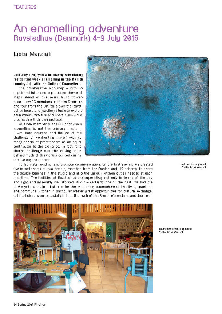 AN ENAMELLING ADVENTURE - in Findings 64, Spring 2017